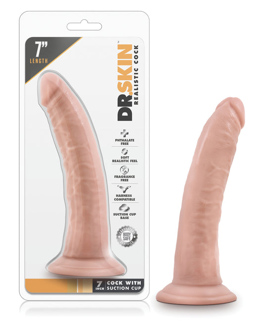 Dr. Skin Dildo Realistic Detailing Suction Cup Base for Lifelike Solo or Strap-On Play
