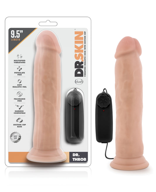 Dr. Skin Vibrating Dong Realistic PVC Suction Cup Harness Compatible for Hands-Free Pleasure