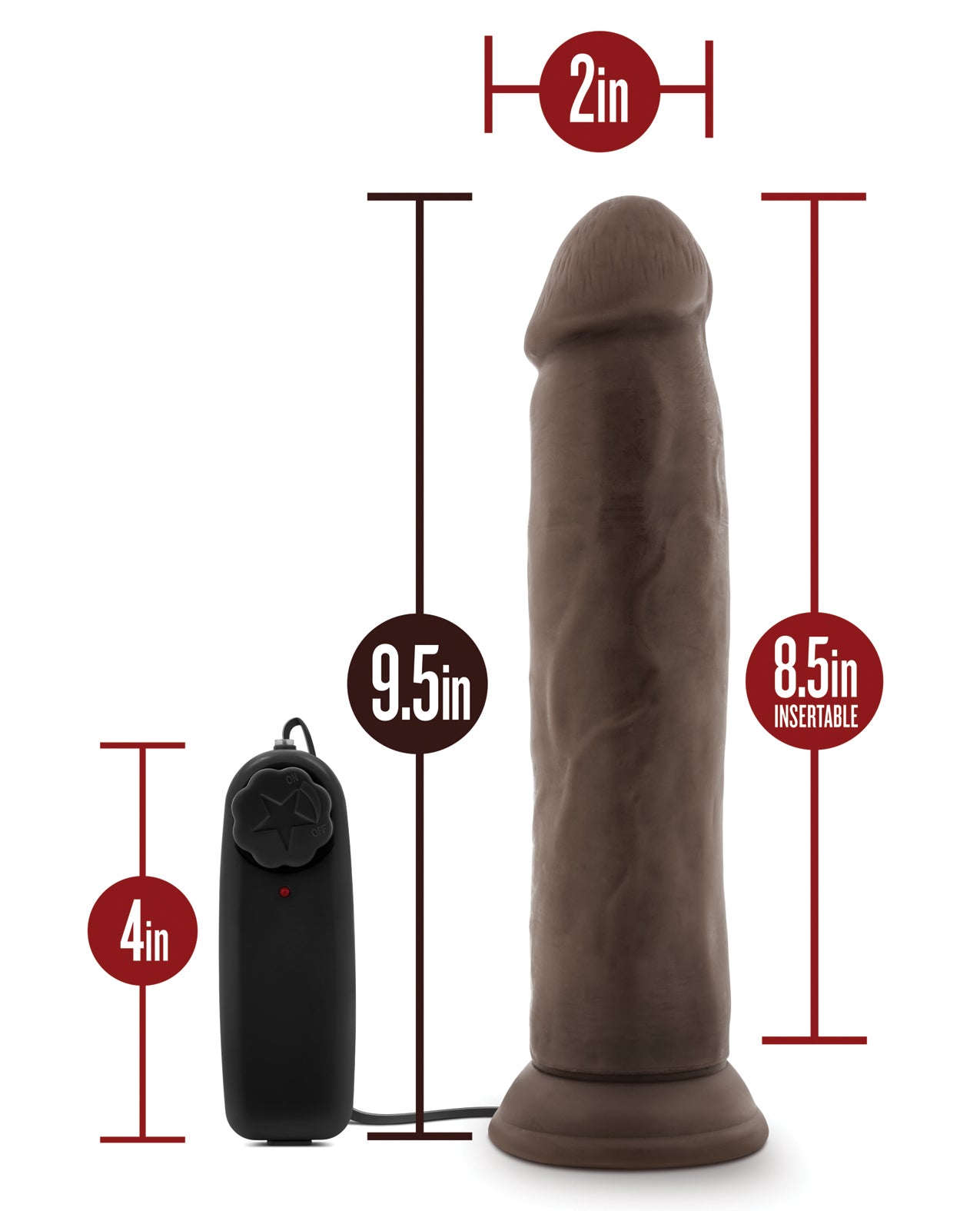 Dr. Skin Dr. Throb Realistic Vibrating Dong with Suction Cup - Chocolate