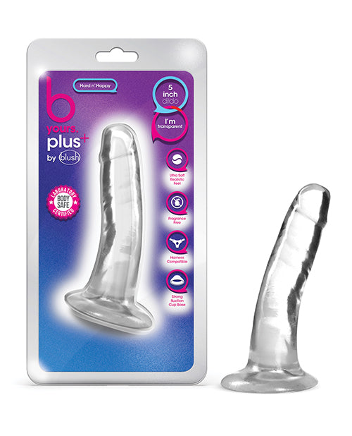 B Yours Plus dildo realistic clear TPE curved suction cup base for G-spot and P-spot stimulation