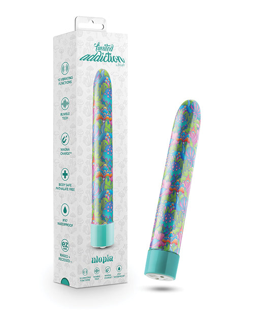 Limited Addiction Vibrator Hypnotic Aqua Design 10 Vibrating Settings for Internal and External Stimulation