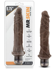 Dr. Skin Vibrating Dildo Realistic Veined Texture Waterproof Chocolate Tone for Intense Stimulation