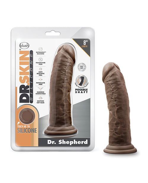 Dr. Skin Dildo Silicone Posable Shaft Suction Cup for Realistic Pleasure and Harness Play