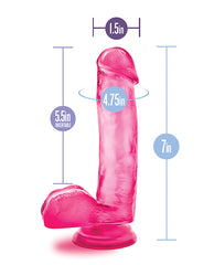 B Yours Sweet n Hard 1 Pink Dildo with Suction Cup and Realistic Texture