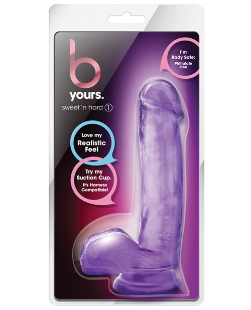 B Yours Dildo Transparent Pink Realistic Detailing Suction Cup Base for Hands-Free Beginner Play