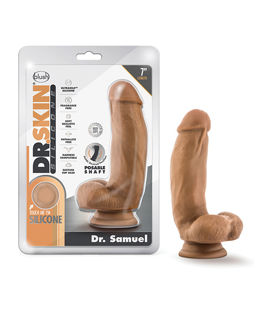 Dr. Skin Silicone Dildo Poseable Shaft Suction Cup for Realistic and Hands-Free Pleasure