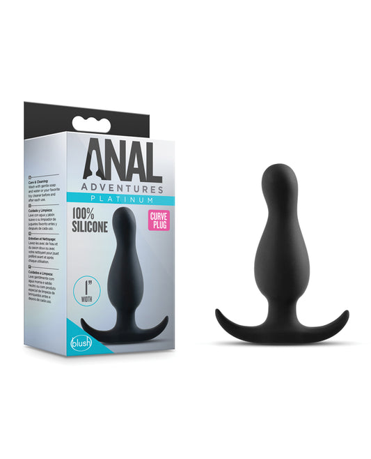 Anal Adventures Anal Plug Curved Ultrasilk Silicone Anchor Base for Prostate Stimulation