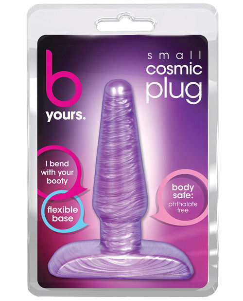 B Yours Anal Plug Purple Swirled Pattern Body-Safe Wide Base for Comfortable Secure Anal Play