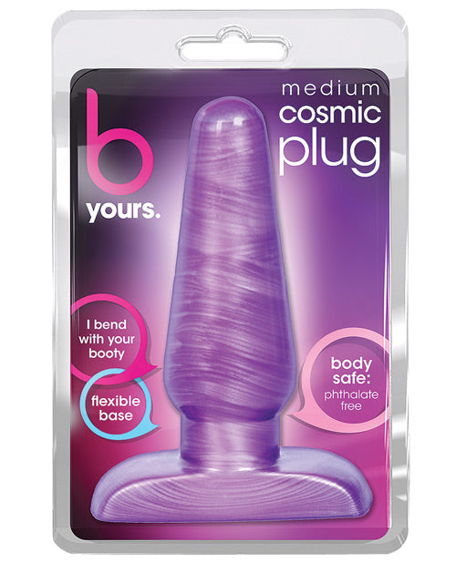 B Yours Anal Plug swirly purple pattern PVC flexible base for comfortable and safe anal exploration
