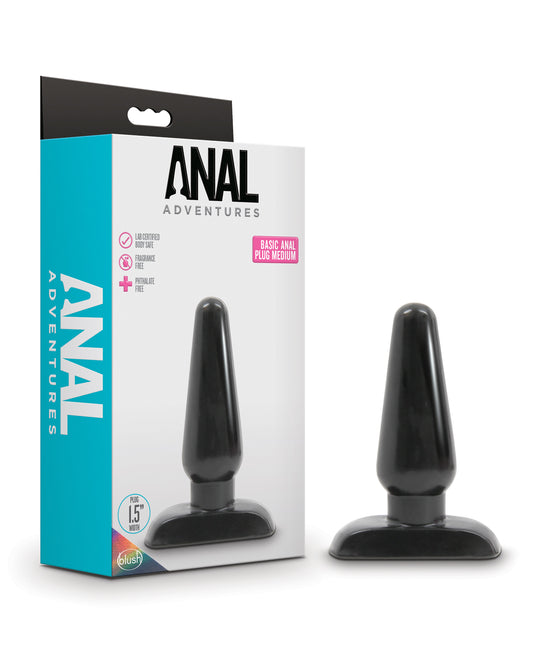 Anal Adventures Anal Plug Tapered Medium Size Secure Neck for Comfortable Anal Play