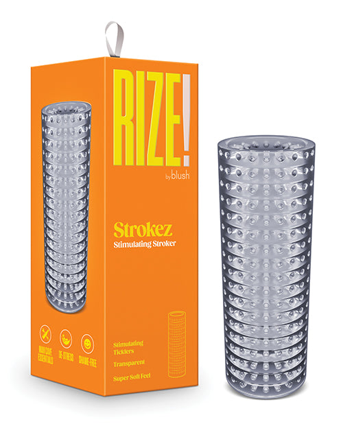 Rize Clear Masturbator Sleeve with Reversible Tickler Texture for Enhanced Stimulation