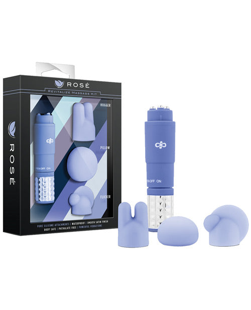Rose Vibrator Massage Kit with Silicone Attachments and Precise Vibrations for Targeted Relaxation and Stress Relief