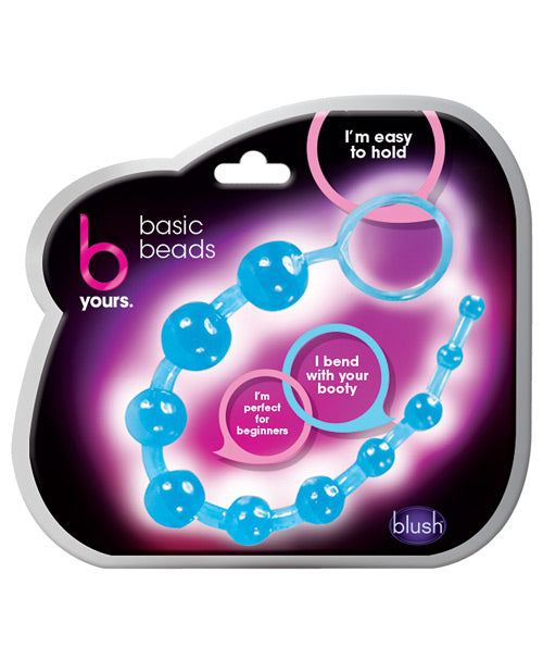 B Yours Anal Products Flexible Blue Anal Beads with Loop Handle for Gradual Stimulation and Easy Retrieval