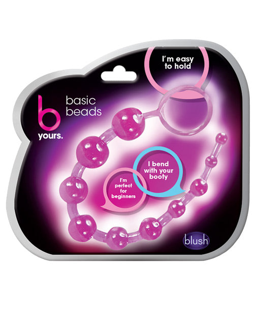 B Yours Anal Beads Flexible Jelly Graduated Beads with Loop Handle for Comfortable Anal Play