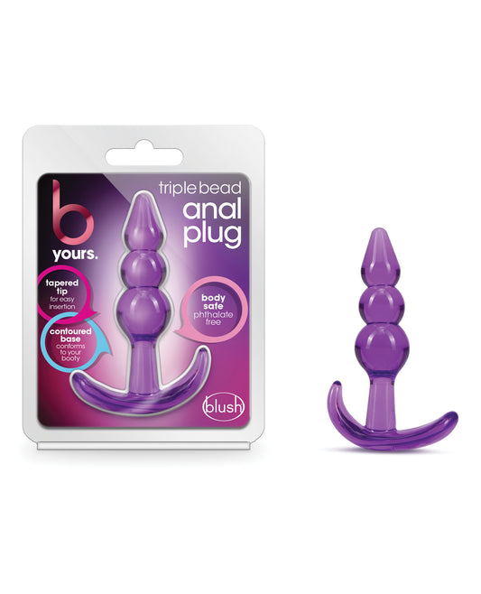 B Yours Anal Plug Triple Bead Design Flexible Anchor Base for Comfortable Sensation