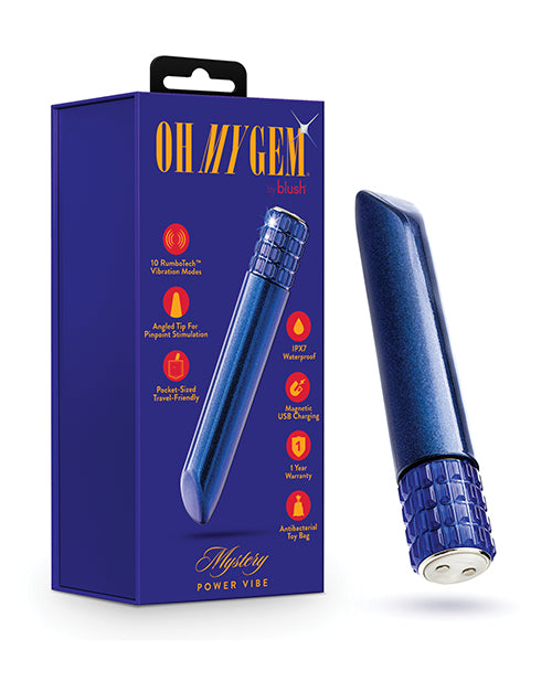 Oh My Gem Mystery Bullet Vibrator Sapphire Precision Tip Waterproof Design for Targeted Stimulation
