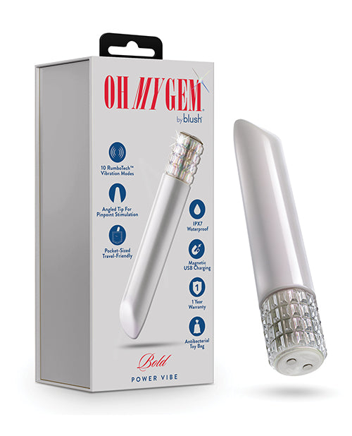 Oh My Gem Diamond Bullet Vibrator with Precision Tip and 10 Vibration Modes for Discreet Stimulation