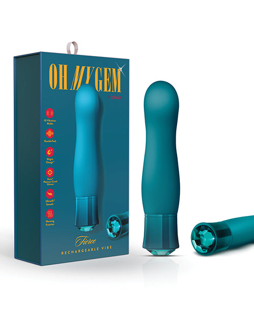 Oh My Gem Vibrator Blue Topaz Rounded End Rechargeable Silicone for Internal and External Stimulation
