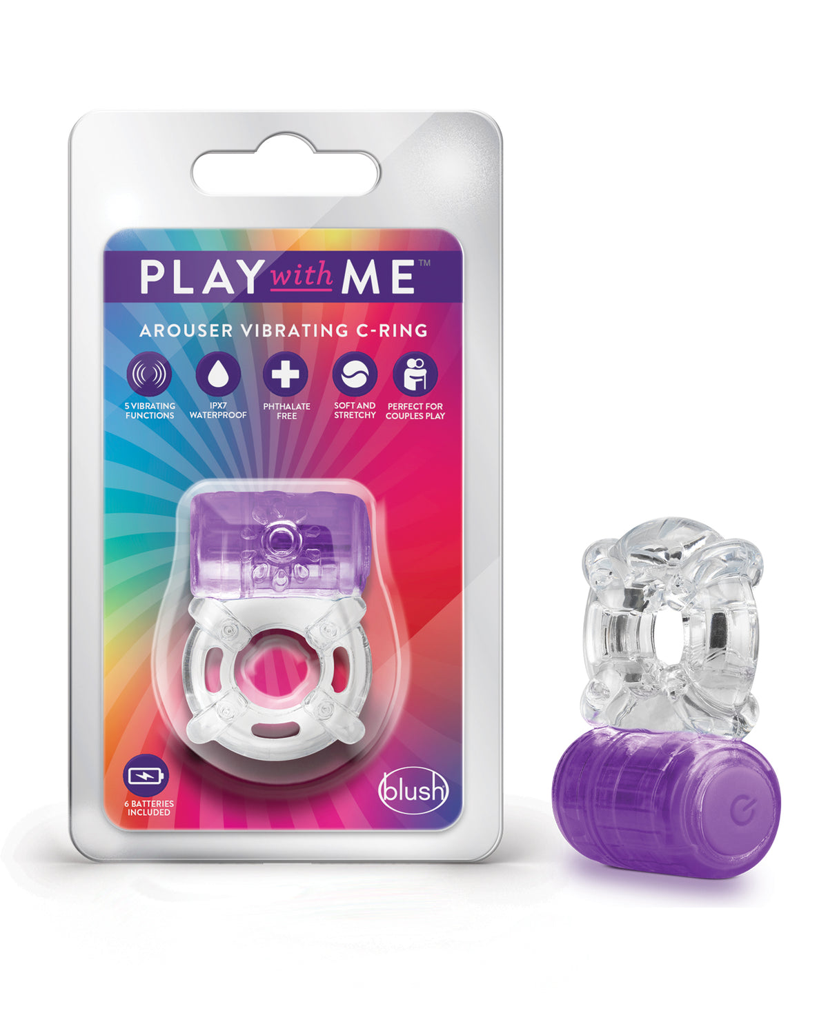 NO ETA Blush Play with Me One Night Stand Vibrating C Ring - Purple