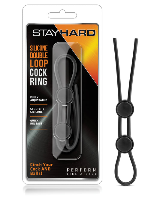 Stay Hard Silicone Double Loop Cock Ring with Adjustable Lasso and Soft Finish for Enhanced Performance and Comfort