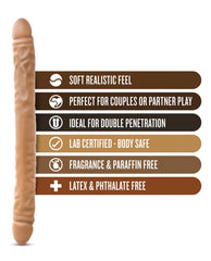 Blush Dr. Skin 18 Inch Double Dildo with Realistic Detailing in Mocha