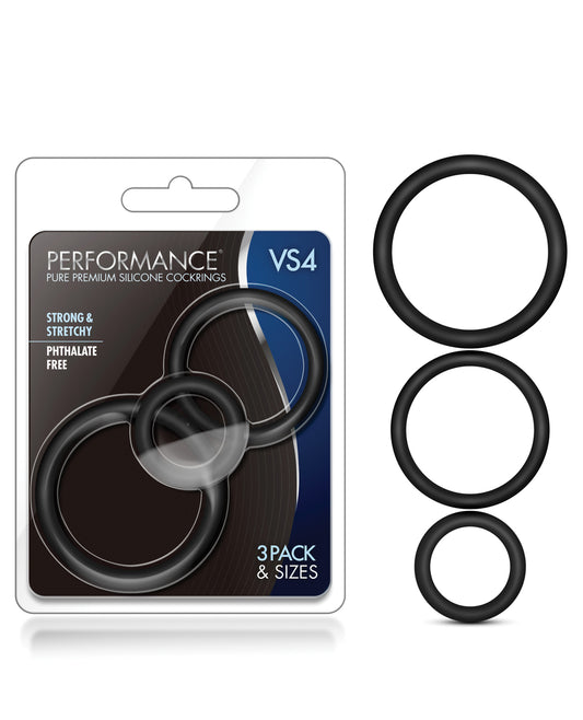 Performance Silicone Cock Ring Set Stretchy Multiple Sizes for Enhanced Stamina and Comfort