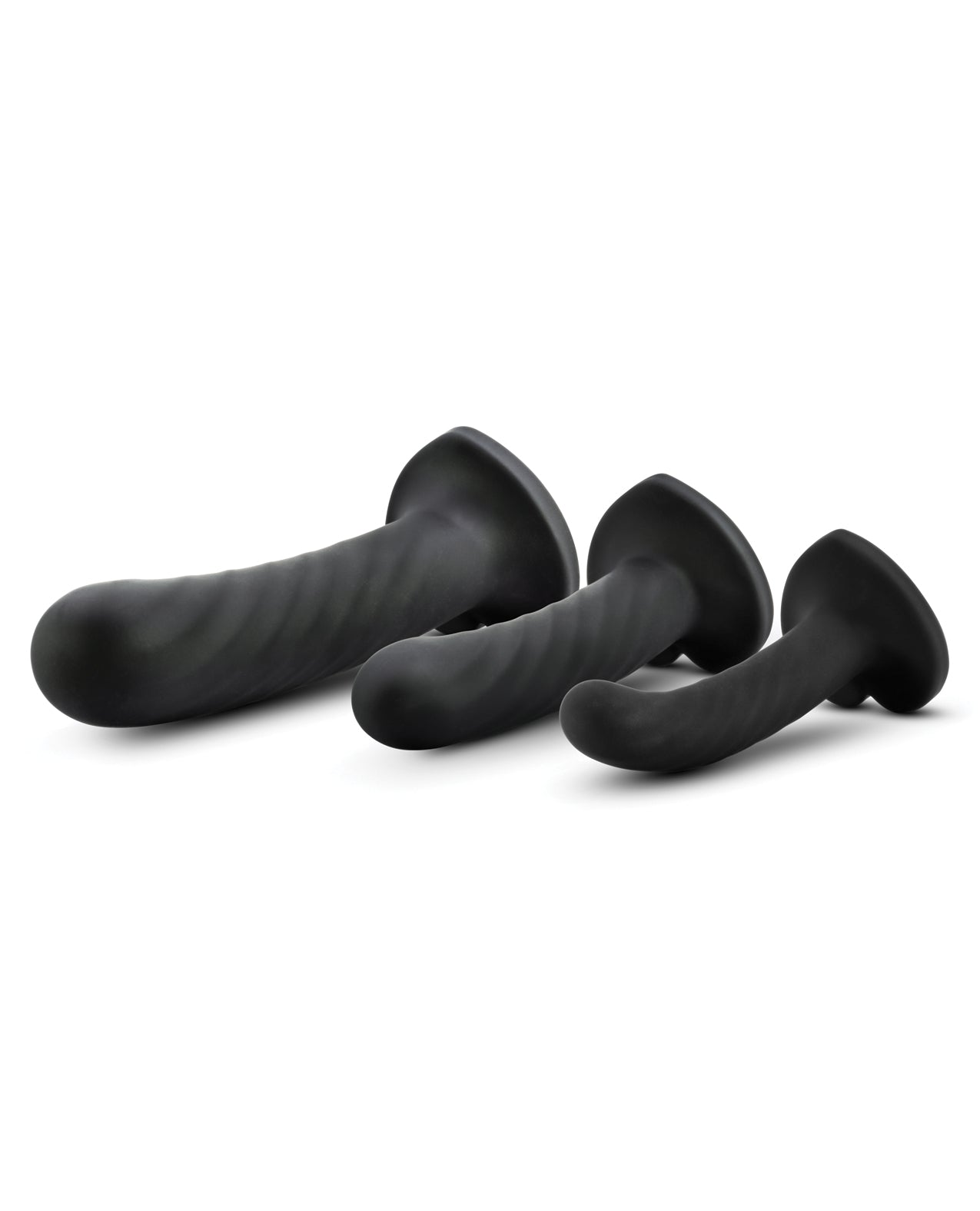 Temptasia Twist Kit Black Set of 3 Silicone Strap On Dildos