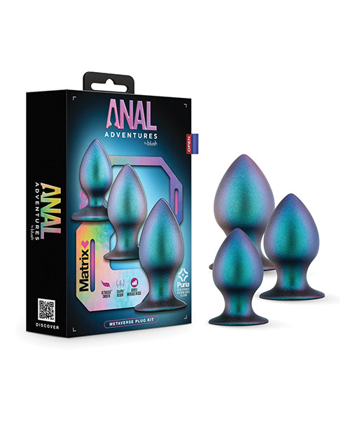 Anal Adventures Anal Plug Kit Progressive Silicone Plugs StayPut Technology for Comfortable Anal Play