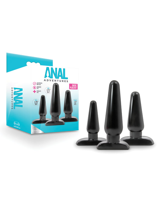 Anal Adventures Anal Plug Kit set of graduated sizes and tapered design for comfortable anal training
