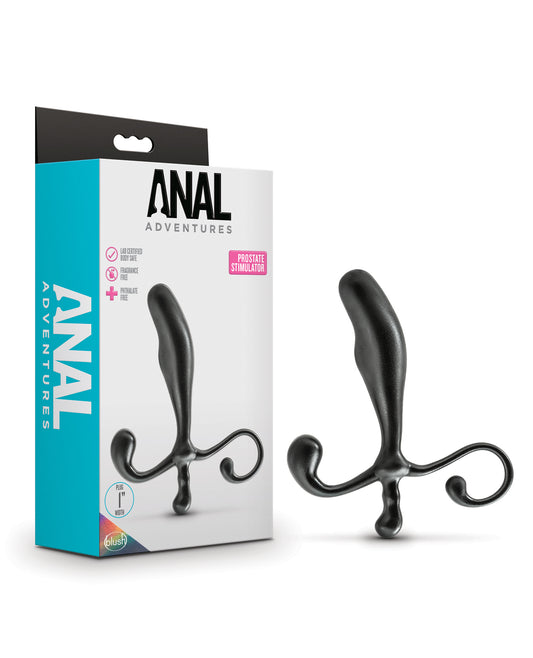 Anal Adventures Prostate Stimulator ergonomic black silicone hands-free anal toy for P-spot pleasure