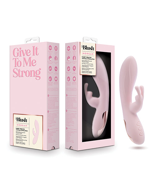 Blush Morgan Rabbit Vibrator Dual Motors Platinum Silicone for Intense G-Spot and Clitoral Stimulation