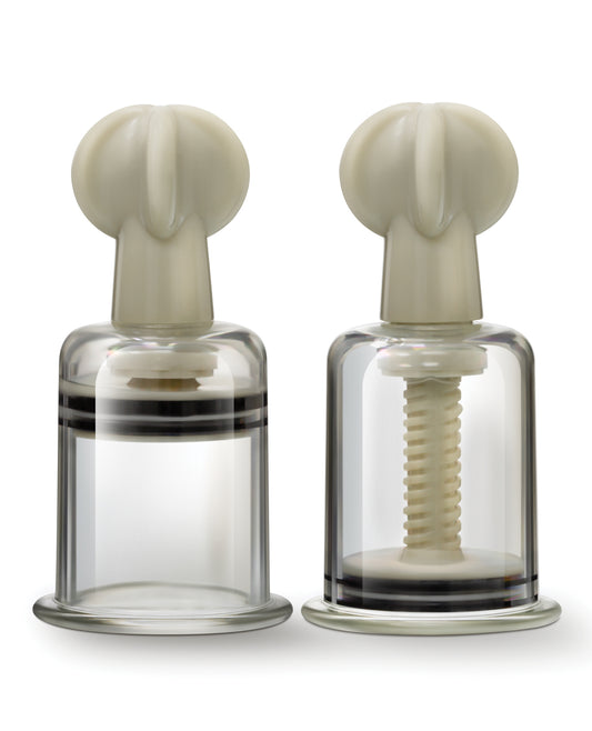 Temptasia Clit & Nipple Large Twist Suckers Set of 2 – Clear Acrylic Stimulators