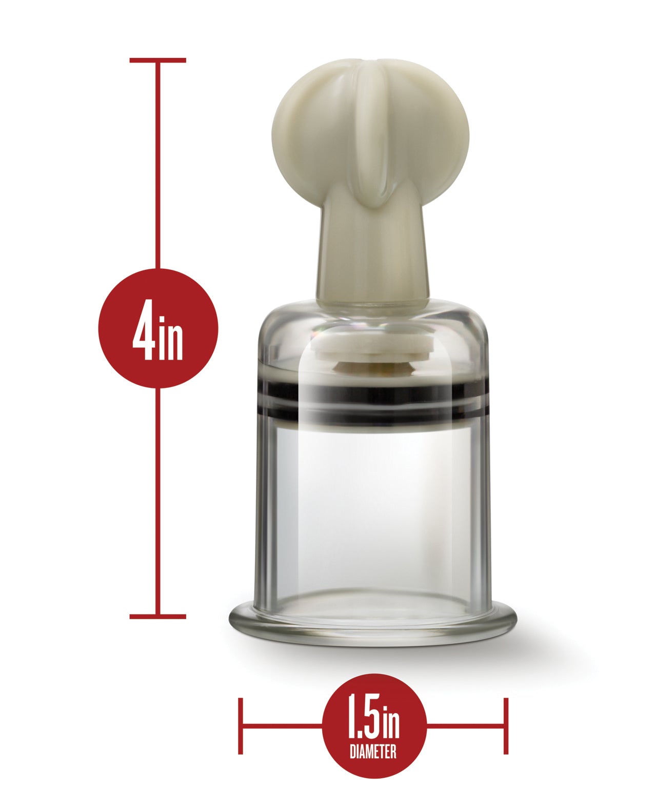 Temptasia Clit & Nipple Large Twist Suckers Set of 2 – Clear Acrylic Stimulators