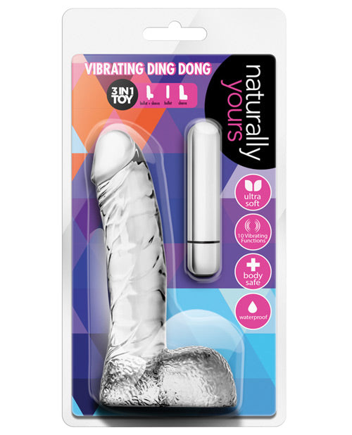Naturally Yours Vibrator Clear Petite Shaft Removable 10-Function Bullet for Beginner-Friendly Intimate Pleasure