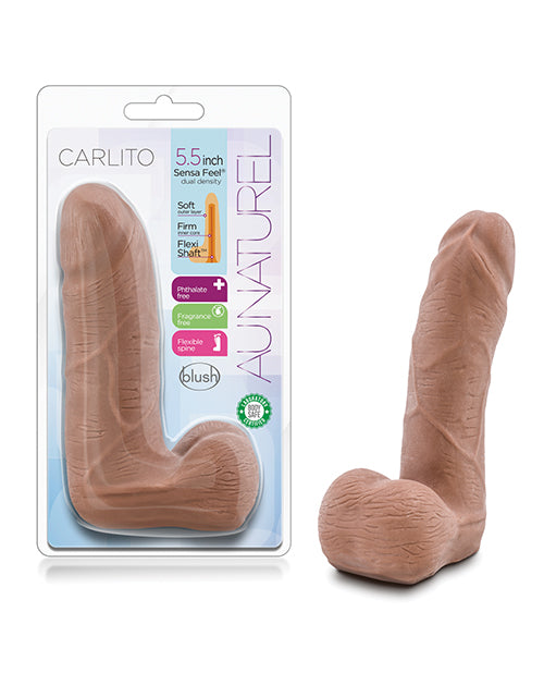 Blush Au Naturel Dildo Sensa Feel Dual Density Veiny Shaft for Realistic Pleasure