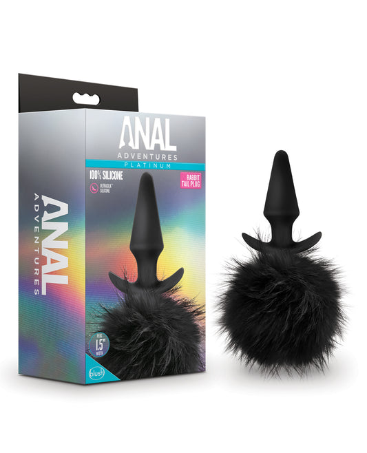 Anal Adventures Rabbit Tail Anal Plug Smooth Silicone Removable Faux-Fur Tail for Playful Sensation