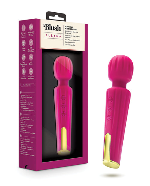 Blush Wand Massager Ultrasilk Silicone Flexible Head Waterproof Design for Muscle Relaxation