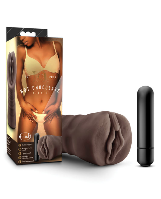 Hot Chocolate Masturbator Vibrating Real-Feel X5 Material No-Slip Grip for Male Stimulation and Solo Pleasure