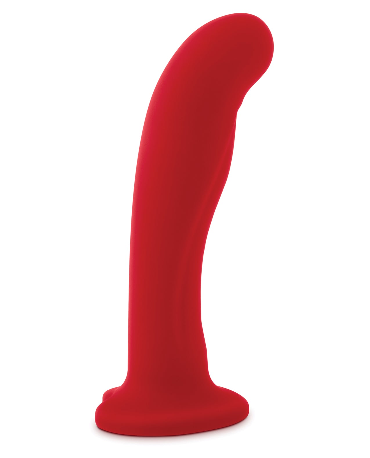 Curved Crimson Silicone Strap On with Heart Base by Temptasia