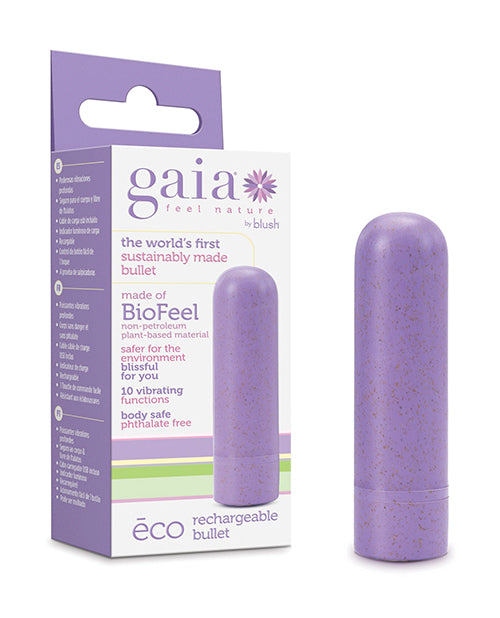 Gaia Stimulators Eco Rechargeable Bullet BioFeel Bioplastic in Lilac for Sustainable Pleasure