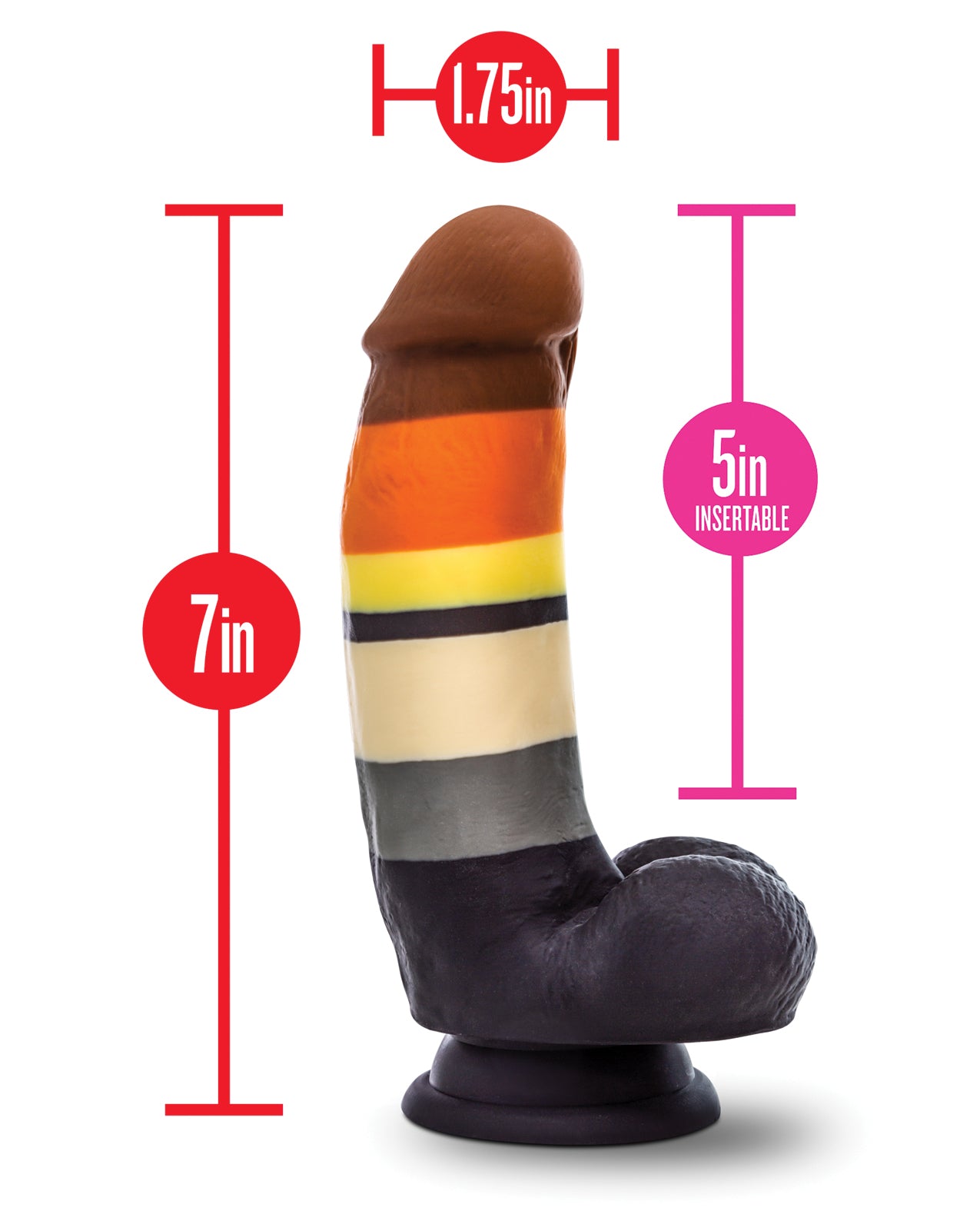 Avant P9 Bear Pride Silicone Dildo with Suction Base – Multi-Color Artisanal Design