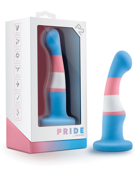Avant Transgender Pride Silicone Dong with Suction Cup and Harness Compatible Design for Comfortable Intimate Use