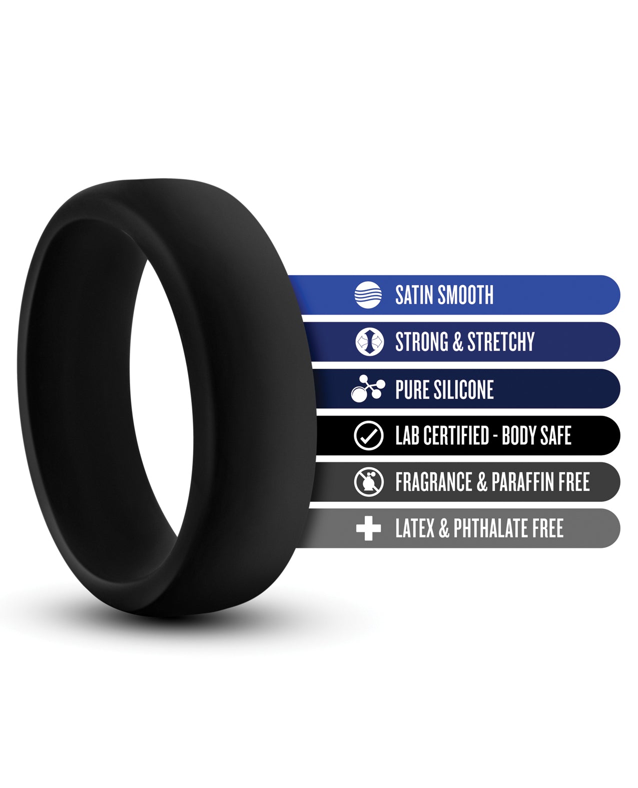 Performance Silicone Go Pro Cock Ring with Flat Stretch Design