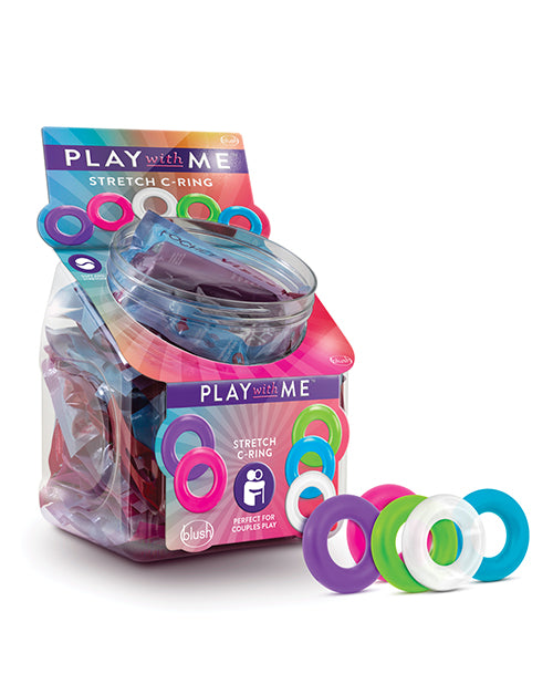 Play With Me Stretch C-Ring 50-Piece Display Assorted Colors Comfort Fit for Enhanced Stamina and Couples Play