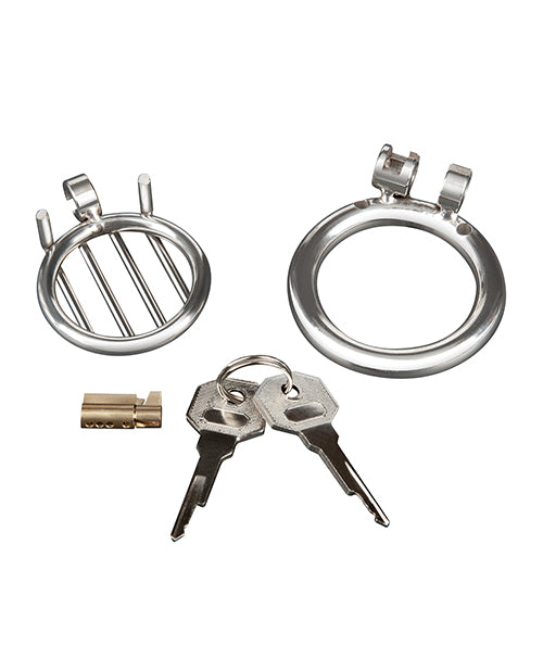 Stainless Steel Inverted Micro Jail Time Chastity Cage with Secure Fit