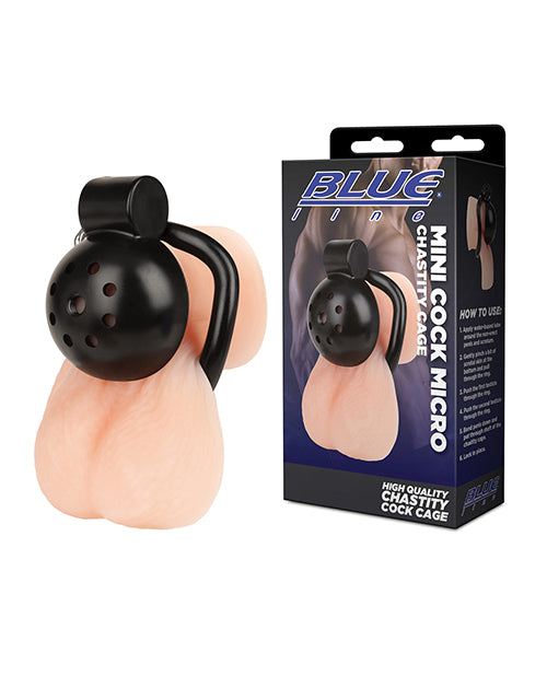 Mini Cock Micro Chastity Cage with Secure Locking by Blue Line