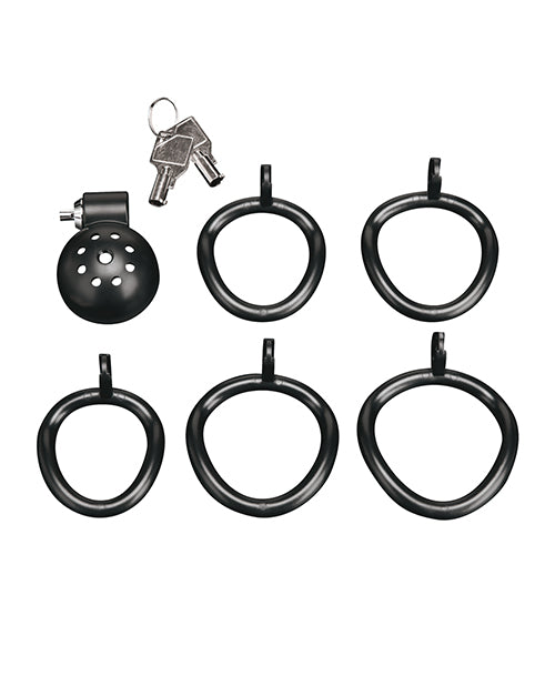 Mini Cock Micro Chastity Cage with Secure Locking by Blue Line