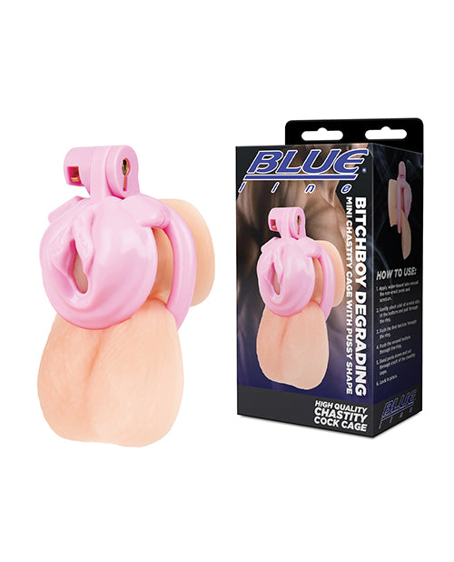 Mini Chastity Cage with Pussy Shape Front by Blue Line