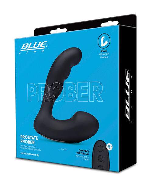 Blue Line Prostate Massager dual motor silicone waved shaft remote control for focused anal stimulation