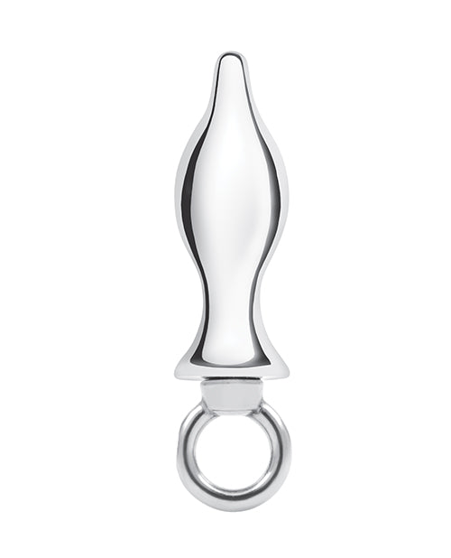 Blue Line Anal Products Stainless Steel Tapered Butt Plug with Loop Handle for Secure and Comfortable Anal Play